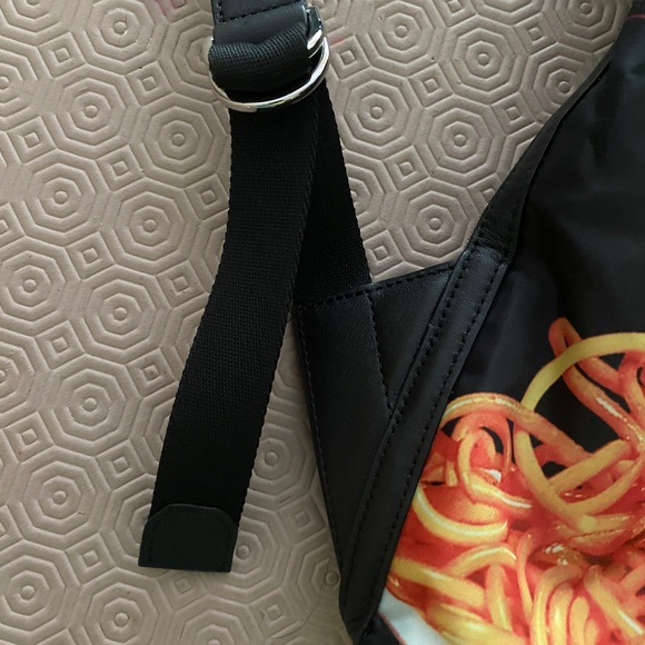 NWT PAUL SMITH 50th Anniversary Spaghetti Print Drawstring Backpack Black - Picture 12 of 13